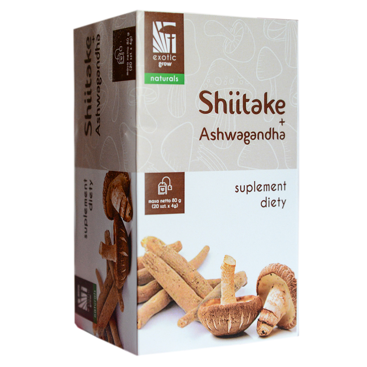 Herbata Shiitake + Ashwagandha, 20 saszetek