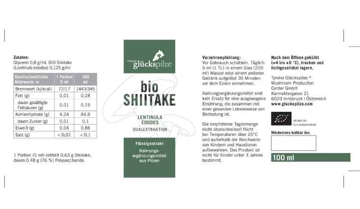 Shiitake Lentinula edodes ekstrakt płynny 100 ml BIO - obrazek 3